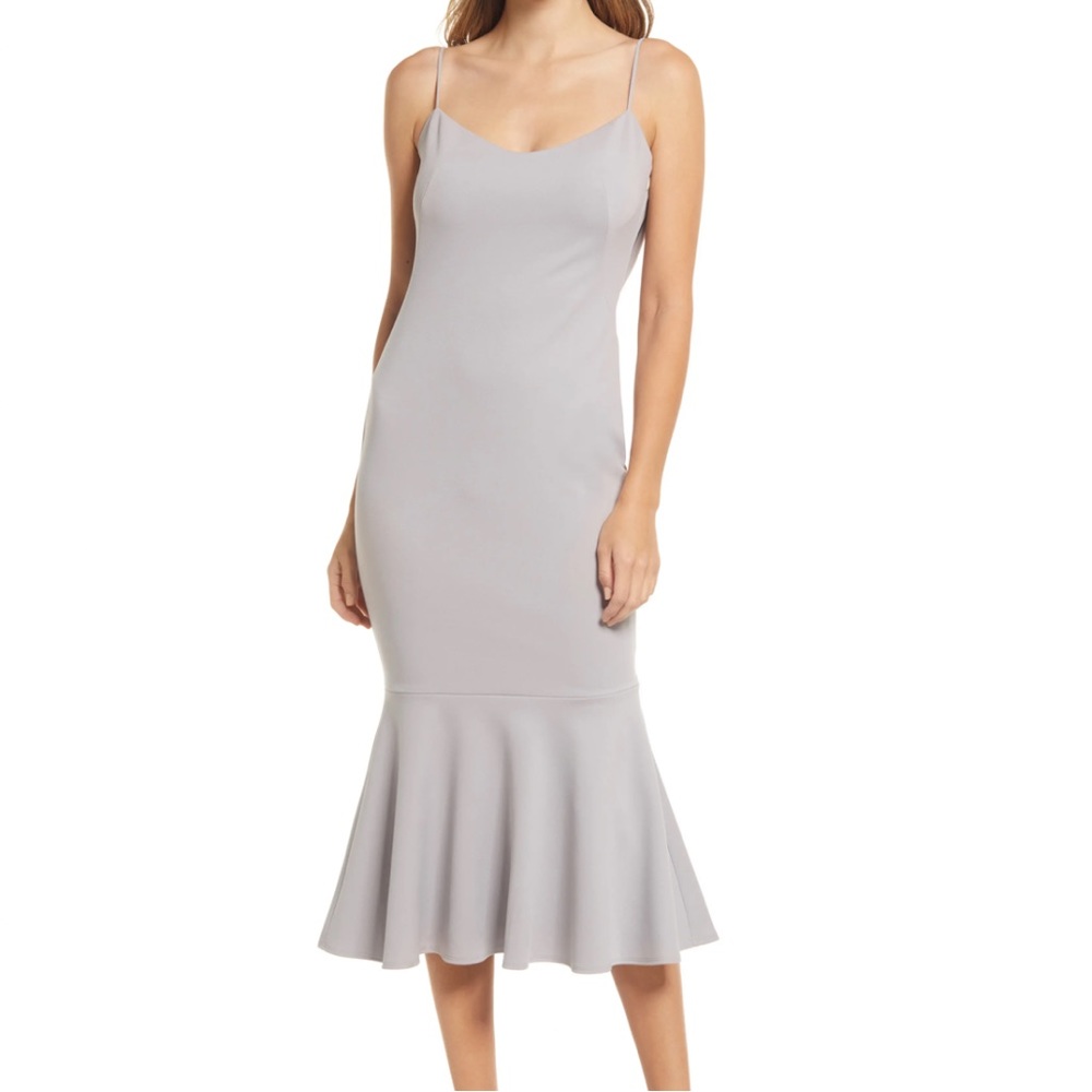 Katie May Grey Sleeveless Drape Back Dress